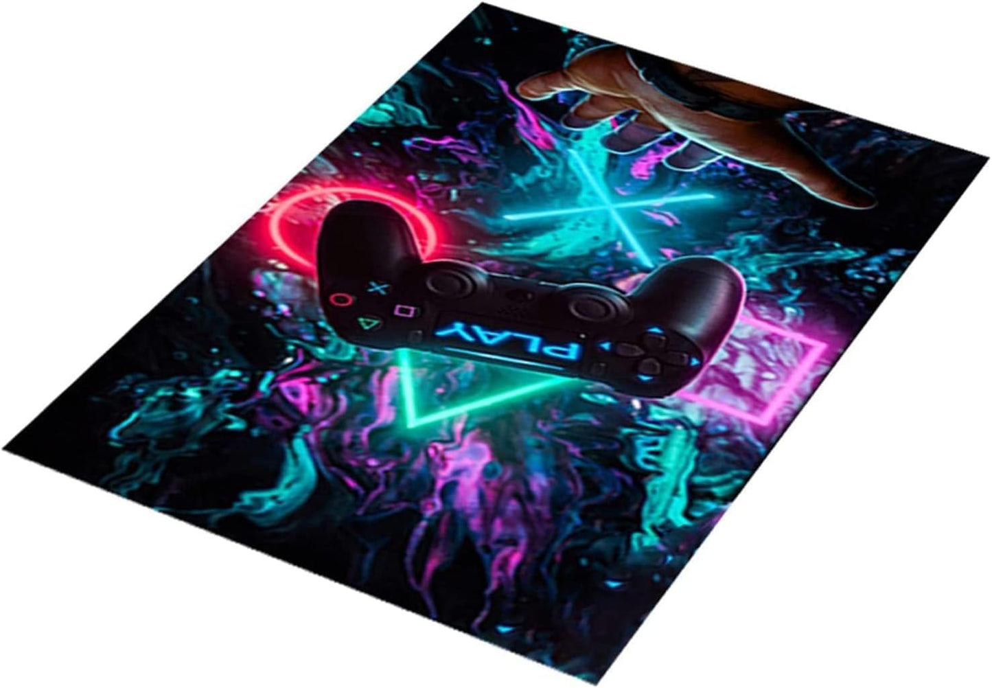 Tapis 3D Gamepad Motif de Manette de Jeu 120 x 160 cm, Tapis Manette De Jeux Coloré et Moderne De Grande Surface en et Antidérapante, Idéal pour Salon, Chambre De Garçon et Chambre d'Adolescent (A)