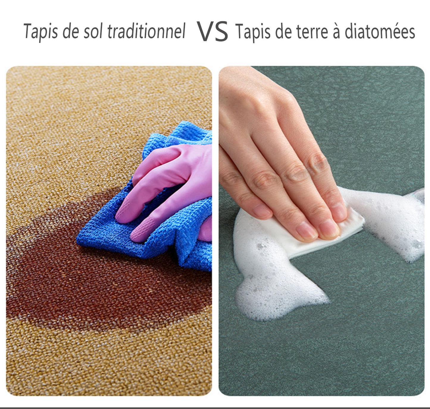 Dai Lufei Tapis de Bain Antidérapant Super Absorbant Diatomite Tapis Salle de Bain Microfibre Tapis de Baignoire Tapis de Douche Doux Séchage Rapide (50 * 80, Vert Foncé)