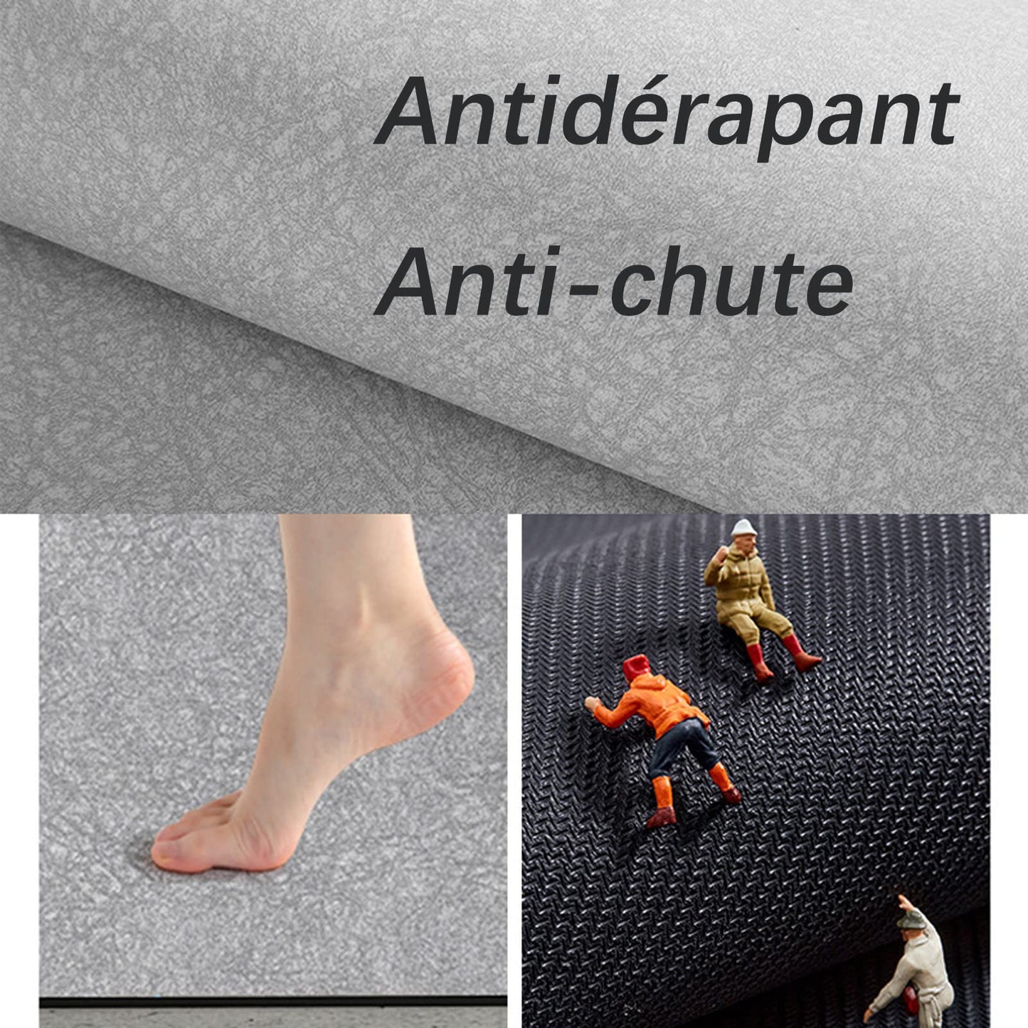 Dai Lufei Tapis de Bain Antidérapant Super Absorbant Diatomite Tapis Salle de Bain Microfibre Tapis de Baignoire Tapis de Douche Doux Séchage Rapide (50 * 80, Beige)