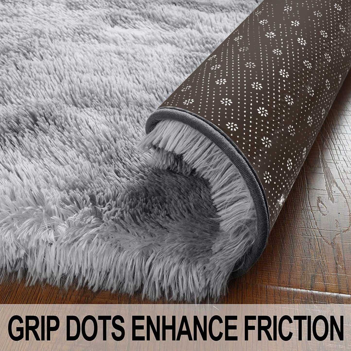 Cinknots Area Rugs Tapis Moelleux Salon Moderne Chambre bébé pépinière dortoir Doux Tapis antidérapant Grand intérieur Moderne Tapis Moelleux Chambre (Grey White, 80 × 120 cm)