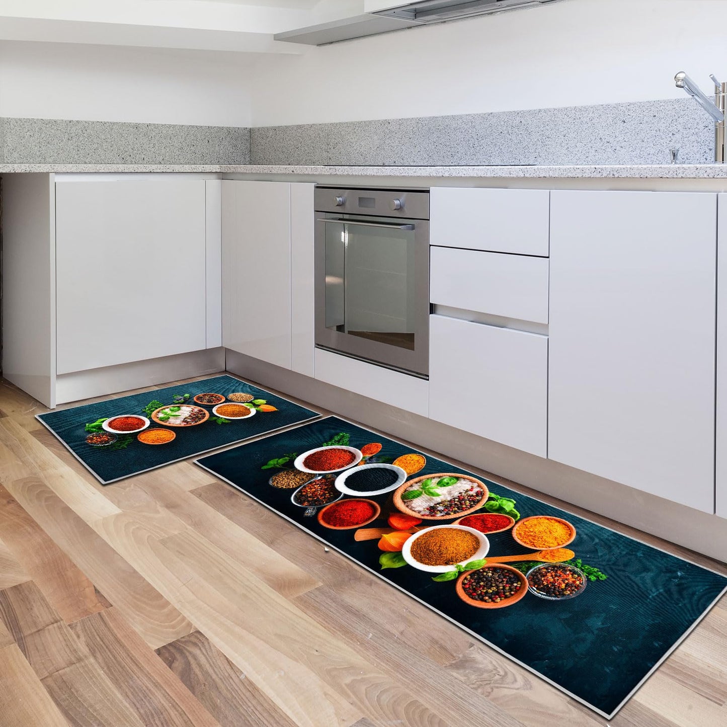 Tapis de Cuisine antidérapant Tapis de Cuisine antidérapant Lavable Convient à la Chambre des Enfants, à l'entrée, à l'extérieur, à la Cuisine, au Foyer. (Style M, 40x60 + 40x120 cm)