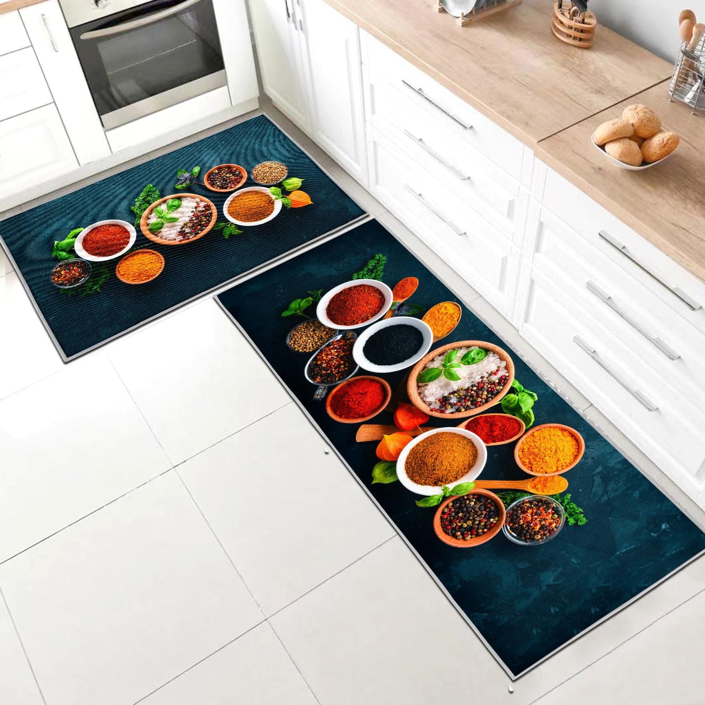 Tapis de Cuisine antidérapant Tapis de Cuisine antidérapant Lavable Convient à la Chambre des Enfants, à l'entrée, à l'extérieur, à la Cuisine, au Foyer. (Style M, 40x60 + 40x120 cm)